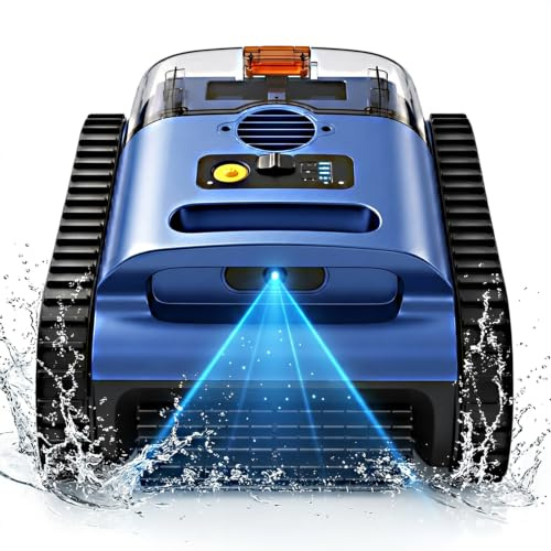 Robot Piscine sans Fil - Robot de Piscine sans Fil Sol et Parois | 180 Min d’Autonomie, Navigation Intelligente, Retour Automatique, Ligne d'eau Jusqu’à 200 m²