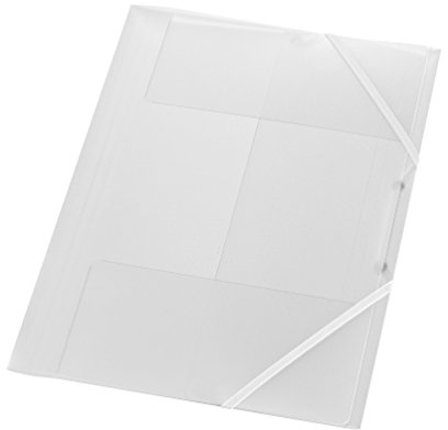 Herlitz 1948652 Gummizugmappe A4 mit 3 Einschlagklappen und 2 Gummizügen, PP, transluzent