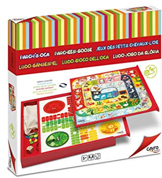 Cayro - Parchís y Oca - Juego De Mesa Clásico - Diversión Asegurada - Tablero - Resistente y Duradero - Incluye Dados y Fichas - Todas Las Edades - Ideal para La Familia
