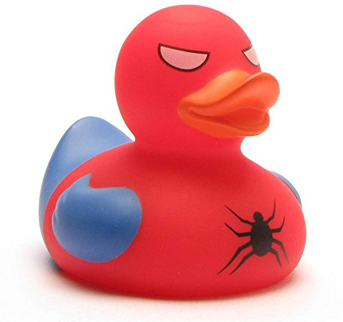 Spiderman Badeente I Quietscheente I L: 8,5 cm I inkl. Badeenten-Schlüsselanhänger im Set