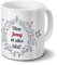 digital print Tasse mit Namen Jenny - Motiv Ohne Jenny ist Alles blöd - Ornamente Design - Namenstasse, Kaffeebecher, Mug, Becher, Kaffeetasse - Farbe Weiß