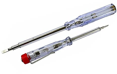 Dapetz ® 2Pc Electrical Mains Tester Electricians Insulated Transparent Plastic Cover Screwdriver Set Chrome Vanadium steel shank CE ROHS