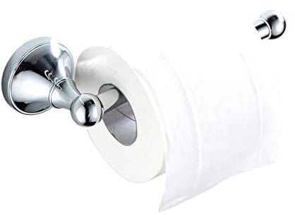 Flybath Toilet Roll Holder Without Cover Brass Bathroom Paper Tissue Bar Wall Mounted, 20 cm / 7.87 inches, Polished Chrome