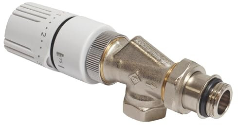 SOMATHERM FOR YOU, Robinet thermostatique équerre inversé 1/2 (15/21) avec tête M30x15, réglable de 5 à 29°C, joint torique intégré, compatible avec tous les radiateurs