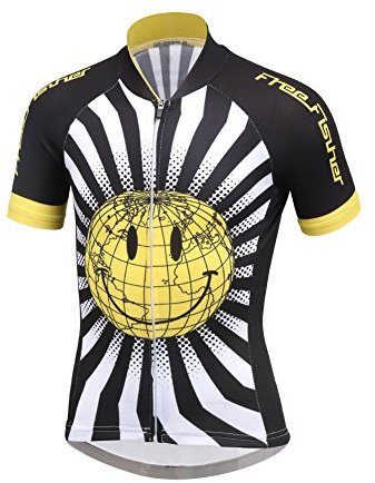 LSHEL Maillot de Cyclisme pour Enfant à Manches Courtes/Shorts Costume de Vélo Séchage Rapide vêtements Course Cycliste, Top,Visage Souriant, 13-14ans,160(Stature:150-160cm)