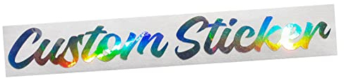 Silver Hologram Neo Chrome Small to Large Sizes 100 Fonts Custom Personalised Quotes Text Names Wording Slogan Phrase Die Cut Vinyl Car Window Bumper Bedroom Wall Stickers Decals Graphics