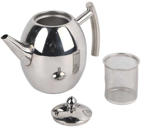 Bollitore per caffettiera teiera in acciaio inox con filtro grande capacità 1L / 1,5L per bar ristorante(1500ml)