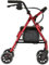 Ultra lightweight rollator mobility walker 4 wheeled walking aid with padded seat by FreeToBe Mobility Equipment (Red)