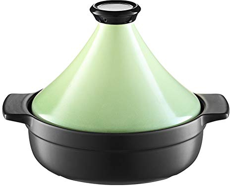 XCXDX Casseruola di Ceramica, Tagine di Argilla Sana, Micro Pentola A Pressione, Piroscafo Domestico con Coperchio Green