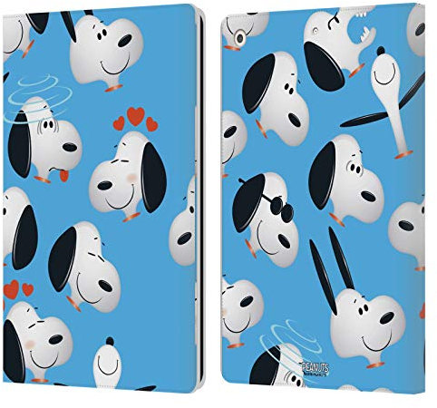 Head Case Designs Offizielle Peanuts Snoopy Persöhnlichkeiten Muster Leder-Wallet-Hülle Kompatibel mit Apple iPad 10.2 2019/2020/2021