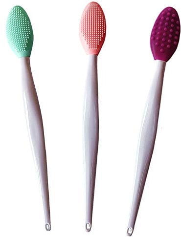 New Prominent 3 PCS Lip Scrub Brush, Double-Sided Silicone Exfoliating Lip Brush, Green