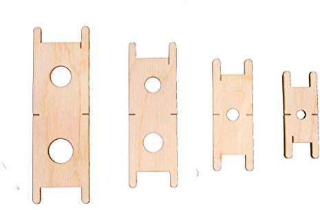 Rayher Quasten Maker, Quasten selbst machen, Holz, FSC zertifiziert, 4 Stück, Quastenlängen 5,5 cm, 7 cm, 9 cm,11 cm, 69246505, Natur