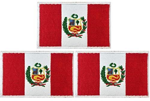 Peru-Flaggen-Aufnäher, Peru-Flaggen, taktische Flagge, bestickt, für Hüte, taktische Taschen, Jacken, Kleidung, Team-Militär-Patch, 3 Stück