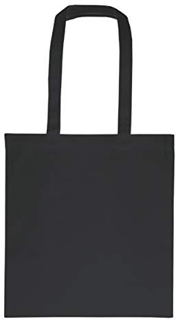 My Custom Style Einkaufstasche aus Baumwolle, verschiedene Modelle und Farben, schwer, 38 x 41, Griffe 70, Schwarz, 300 g, ohne Aufdruck