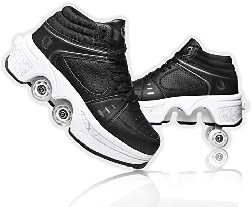 Dytxe Schuhe Mit Rollen Rollschuhe Für Mädchen Deformation Rollschuhe Ausklappbare Schuhe Rollen Quad Turnschuhe Mit Rollen Verformbare Rollen Schuhe