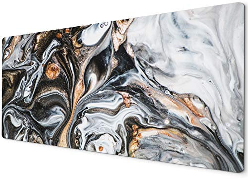 Black & Gold Marble Effect Abstract 900 x 400 XXL Mouse Pad