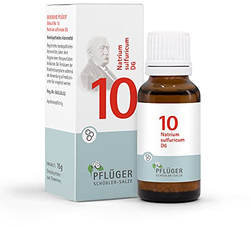 PFLÜGER Schüßler Salze Nr. 10 Natrium sulfuricum D6 - 15g Globuli - Das Salz der inneren Reinigung und Ausleitung - laktosefrei
