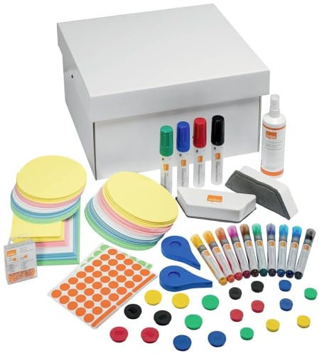 Nobo Whiteboard & Notiztafel Teamwork-Kit, Inklusive mehr als 1.900 Teile, Boardmarker Tafelwischer, Whiteboard-Magnete & Reinigungsspray & Mehr, Move & Meet System, 1915567