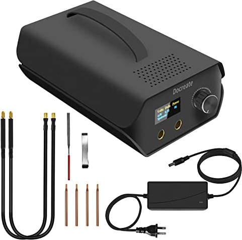 Spot Welder, Docreate Farad Capacitor Portable Mini Welder Spot 3000F with LCD Screen, 120 Levels Adjust Spot Welding Machine 18650 Battery Energy Storage, Nickel Strip Support 0.1-0.3mm