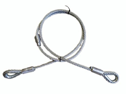 ALFA LOGISTIK Drahtseil 8mm Dicke 1,5m Länge – Stahlseil mit Ösen – Drahtseil mit Kauschen - Langlebiges Rankhilfe Drahtseil Set - Seilspanngarnitur