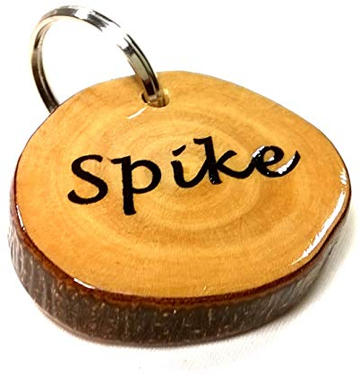 Original Placa para Perro o Gato de Olivo Español - Chapa Identificativa Artesanal Grabada y Personalizada con Nombre y Teléfono - Calidad Duradera y Cómoda - Talla Pequeña, Mediana y Grande