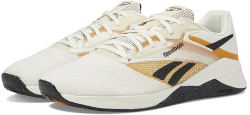 Reebok Nano X4 Sneaker für Erwachsene, unisex, Kreide/Schwarz/Retro-Gold, 11 Women/9.5 Men