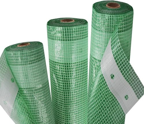 Lacers JaffaLine - Gewächshausfolie | 220g/m² | Nagelfest UV-beständig | Gitterfolie | Gewebeplane | Wetterfest | Schutz für Pflanzen | Verschiedene Breiten und Längen | Langlebig (Breite 1m, 8m)