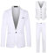 Leichte 3-teilige Herrenanzüge, schmale Passform, einreihig, formell, lässig, Business, Büro, Arbeit, Blazer, Jacke, Hochzeit, Abschlussball, Party, Smoking, Jacke, Weste, Anzughose, Outfits, weiß, XL