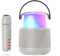 ENCEINTE BLUETOOTH LUMINEUSE AVEC MICRO CHANGE VOIX KARAOKE GRIS