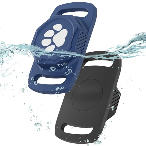 Ztobny wasserdichte Airtag-Hundehalsband-Halterung, 2 Stück, Ultra-langlebige Silikon-Schutzhülle für Apple Airtags, Anti-Verlust und leichte Air-Tag-Halterung, kompatibel mit Katzen- und