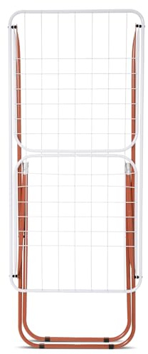 COM-FORT HOUSE Wäscheständer aus Aluminium, Modell Primavera 20 m, Rot, großer Trockenraum, Flügelblock-System, zusammenklappbar und rutschfest.