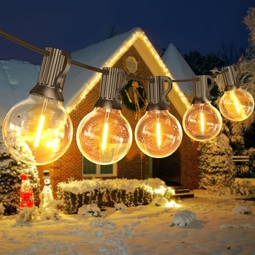 Miootly Catena Luminosa Esterno, 30M/100FT Luci da Esterno Giardino con 50+2 LED Lampadina, IP45 Impermeabile, 2700K Bianco Caldo, Catena Luminosa per Matrimonio, Festa, Giardino, Patio