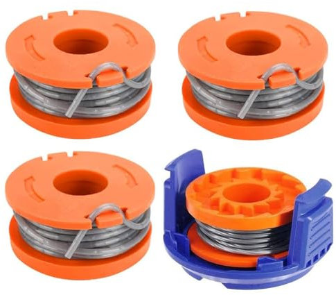 mzoLife Strimmer Spool Compatible with Mac Allister MGTP18Li Trimmer Line, 10ft 1.65 mm Autofeed Strimmers Replacement Spools with Spool Cover (4PCS+1)