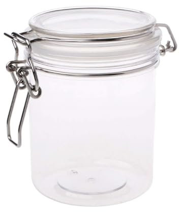 HDKEAN 500ML Plastic Round Clip Top Storage Jar With Airtight Seal Lid Kitchen Con Storage Boxes Decorative