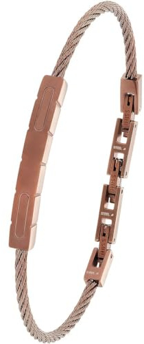 s.Oliver Armband Edelstahl Herren Armschmuck, 17+1,5+1,5 cm, Braun, Kommt in Schmuck Geschenk Box, 2037996