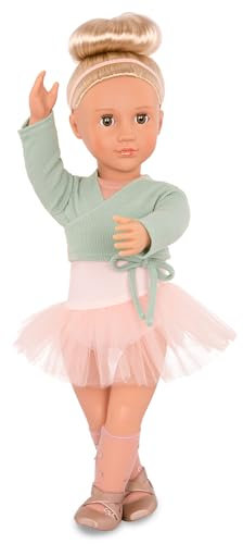 Our Generation – 46 cm große Ballerina-Puppe – lebensechte grüne Augen und Blonde Haare – rosa Ballettkleid und Shrug-Outfit – Fantasiespiel – Spielzeug für Kinder ab 3 Jahren – Viola