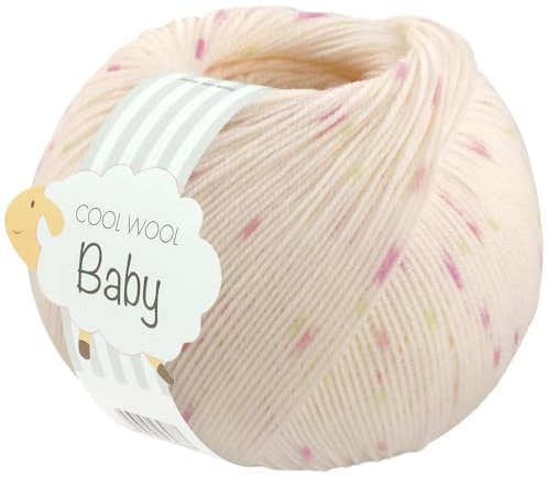 LANA GROSSA Cool Wool Baby Punto| 100% Schurwolle Merino, filzfrei | Handstrickgarn aus 100% Schurwolle (Merino) | 50g Wolle zum Stricken & Häkeln | 220m Garn FB 367