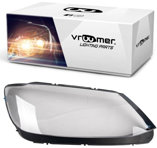 VROOMER Scheinwerferglas kompatibel mit Volkswagen Sharan II 7N 2010-2022 Lichtscheibe Scheinwerfergläser Frontscheinwerfer Streuscheibe rechts