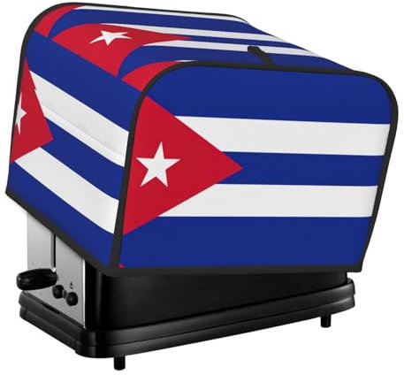 Cubierta para tostadora con estampado de bandera cubana, cubierta antipolvo para tostadora de cuatro rebanadas