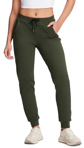 Yogipace Petite/Regular/Tall Damen-Jogginghose, leicht, schrumpfsicher, aktive Jogginghose, Lounge-Sweathose, Yoga-Jogginghose, Dark Olive, X-Large/31 Inseam Tall