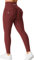 YEOREO Damen Sport Leggings mit Pockets V Taille Gym Leggings Butt Lifting Workout Yoga Fitness Leggings Burgunderrot XL