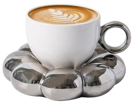 Taza de café con forma de flor, taza de té de flores, juego de taza de té floral de cerámica y platillo, taza de té de flores, juego de para uso doméstico