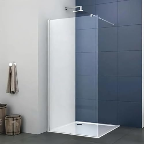Walk in Shower Enclosure 8mm Tempered Safety Glass Wetroom Shower Screen Panel (1100mm Screen Only)