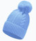 Gadgets Mafia Gorro de invierno para mujer y niña, con forro de piel, con pompón de piel sintética para mujer, azul celeste, Talla única