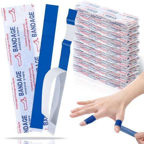 Geiserailie 120 Pcs Blue Metal Bandages 0.8 x 7, Slender