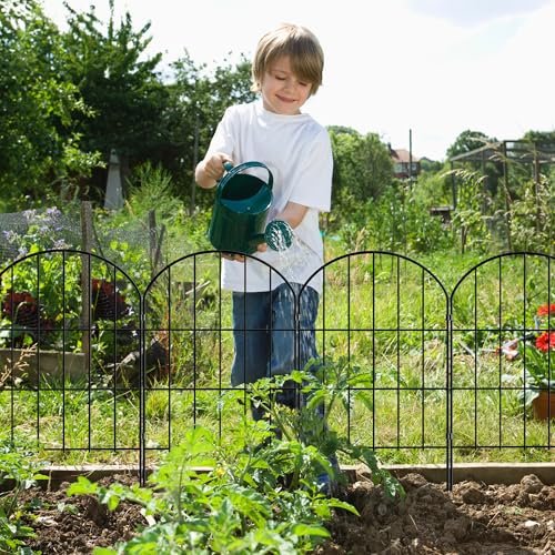 Thealyn Clôture de Jardin Décorative en Métal 60 cm (H) × 33 cm (L) Barrière pour Chien (60 cm H × 33 cm (L) (25 Panneaux, Longueur Totale 8,2 m)