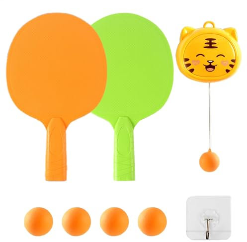 Hanging Table Tennis, PingPong Trainer, Adjustable Tennis Kit, PingPong Exercise, Tennis Set No Need Table, Interactive Hanging Table Tennis Trainer Adjustable Design for Children Parents Adult