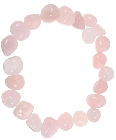 minkissy Pink Crystal Jewelry Healing Quartz Pebbles Hexagonal Quartz Tumbled Stones Meditation Decor