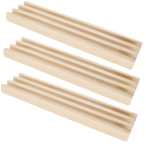 HOOTNEE 3 Stück Domino Holzständer für Mexikanische Zug Domino Spiele mit Kartenhalter und Ablage für Tischspiel Zubehör
