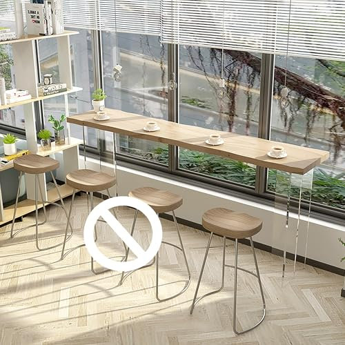 Rustikaler Bartisch mit Holzplatte, hohe Thekenhöhe, Esstisch für Zuhause, Mini-Küche, Bar, stilvoller Kneipentisch für Wohnzimmer und Wohnung (160 x 45 x 105 cm)